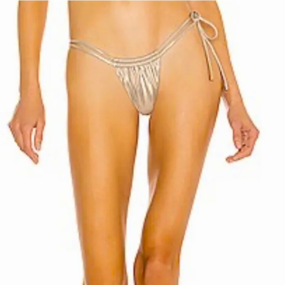 New $120 ViX Paula Hermanny sexy golden swim bikini bottoms Sz XS Price FIRM